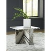 Signature Design by Ashley Baretton Accent Coffee Table - Natural Marble with Black/White/Taupe Tones, Square Design - 2 of 4