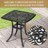 Crestlive Products Patio Cast Aluminum Black Side Table, Outdoor End Table Small Square Coffee Table for Backyard, Pool, Indoor, Easy Maintenance - 4 of 4