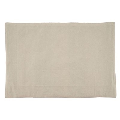 Ivory and Beige Cotton Fringe Stripe Placemats, Set of 4