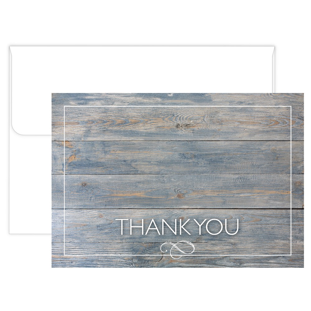 50ct Gray Driftwood Thank Card Pack: Great Papers! Boxed Thank You Cards, Wood Grain Design, 5" x 3.625", 50 Notecards