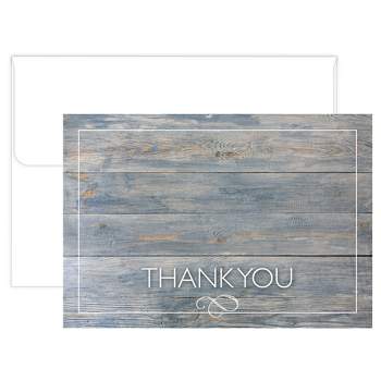 50ct Gray Driftwood Thank Card Pack