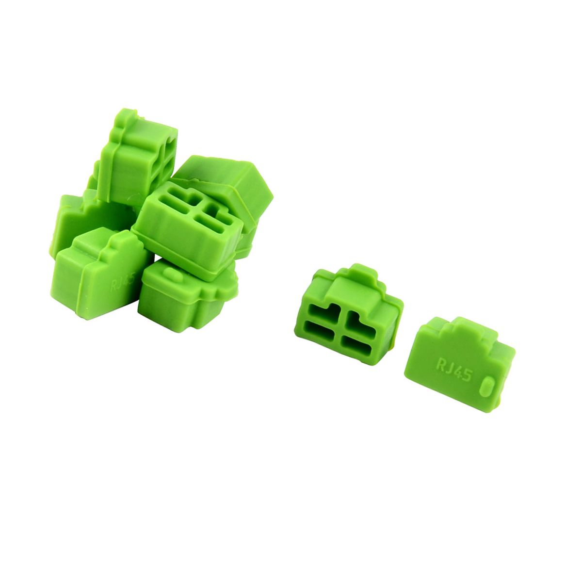 Unique Bargains Silicone Anti Dust Ethernet Port Quick Installation Cell Phone Combination Packs Green 10 Pcs - thumbnail 3