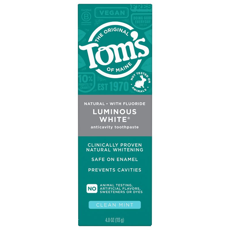 Tom's of Maine Luminous White Anti-Cavity Toothpaste - 4oz, 3 of 8