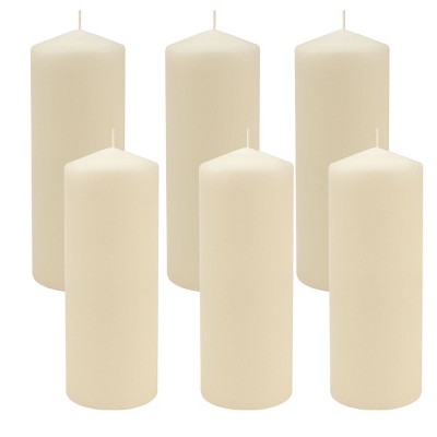 6pk 3" x 8" Pillar Candles Ivory - Stonebriar Collection