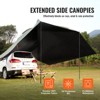 VEVOR Vehicle Awning, Large 10' x 7' Shade Coverage Car Side Awning, PU2000mm UV50+ Car Awning with Extended Side Canopies and Portable Storage Bag - 3 of 4