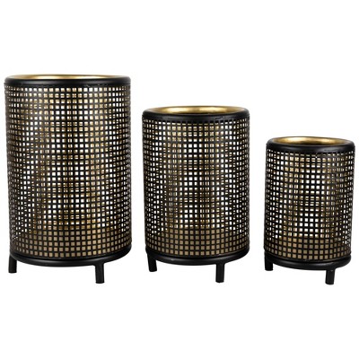 Northlight Iron Grid Pillar Candle Holders - 12