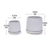 NAYSAYE Planter Set of 2 Ceramic Flowerpot Sleek Glossy Design for Indoor Outdoor Garden, White, 7.88"*7.88"*7.09" - 3 of 4