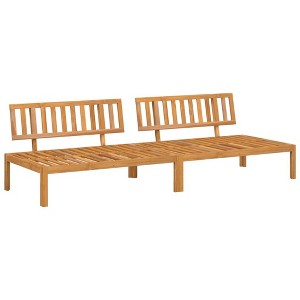 vidaXL Patio Pallet Middle Sofas Outdoor Furniture 2 Pcs - Solid Acacia Wood, Modular Design, Brown - 47.2" x 36.2" x 27.2" - 1 of 4