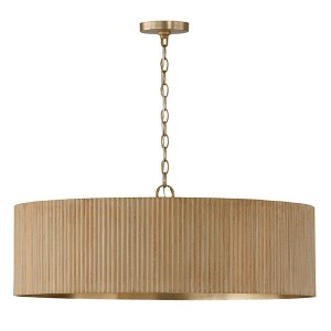 Capital Lighting Donovan 4 - Light Chandelier in  White Wash/Matte Brass - 1 of 4