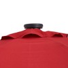 9' x 9' Solar LED Patio Umbrella with Tilt Adjustment and Crank Lift Red - Wellfor: Hexagon, Powder-Coated, Fade & Water-Resistant - 4 of 4