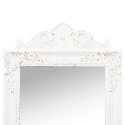White Baroque Full Length Freestanding Wood Mirror