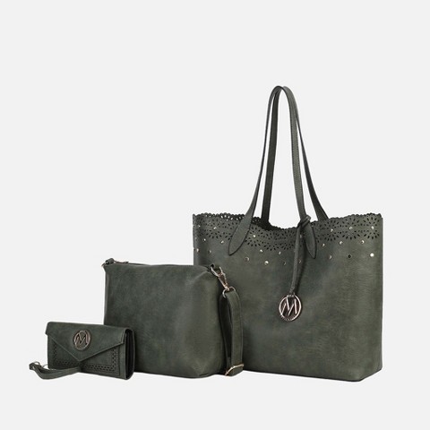 Сумки MKF Collection Mariahna 3-Piece Set – Shopper Tote, Crossbody Bag, and Wristlet Wallet Purse by Mia K - Olive