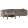 vidaXL Patio Lounge Set - 4 Pieces, Gray Poly Rattan, with Cushions, Durable, Weather-Resistant, Easy Assembly, Elegant and Contemporary Design - 3 of 4