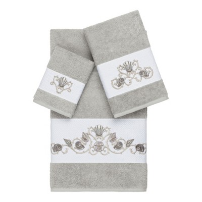 Linum Home Textiles 100% Turkish Cotton BELLA Embellished Towel Set