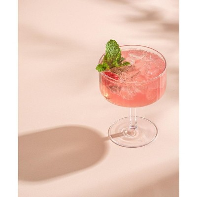 Elle 10oz Clear Fluted Coupe Martini Glasses Set