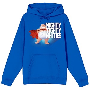 Captain Underpants Mighty Tighty Whiteies Adult Royal Blue Long Sleeve Hooded Sweatshirt - 1 of 4