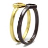 Slickblue Women’s Two-Tone Interlocked Heart Ring, Gold & Dark Brown Stainless Steel, Minimalist Stackable, Sizes 5-10 - 4 of 4