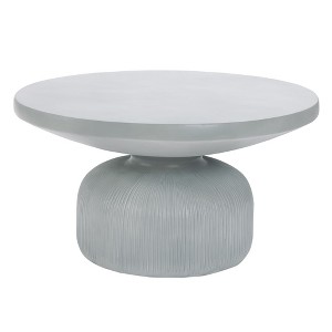 LuxenHome Modern Light Gray MgO Round Coffee Table - 1 of 4