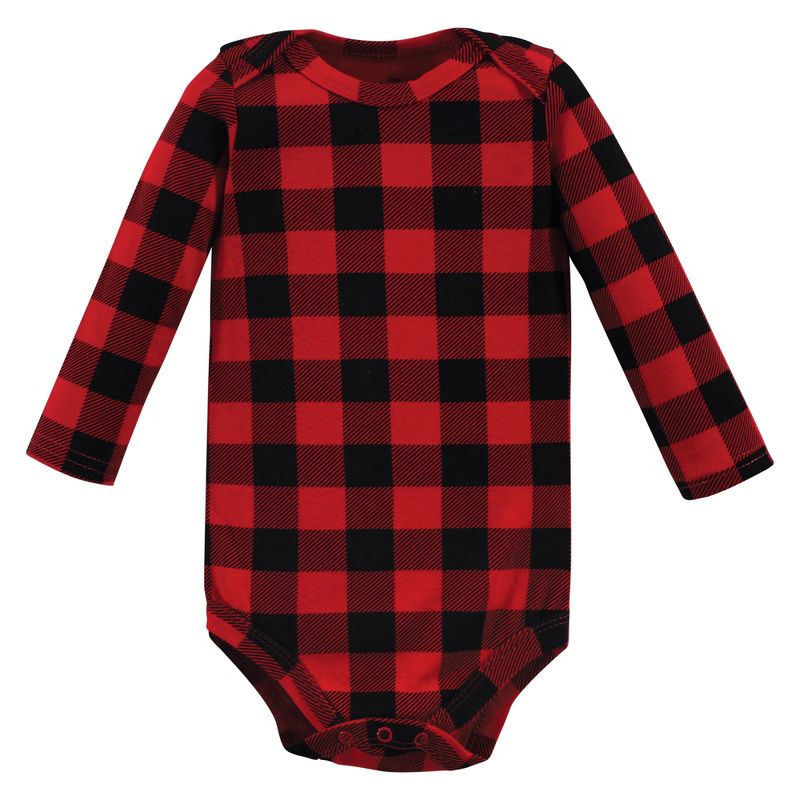 Hudson Baby Infant Boy Cotton Long-Sleeve Bodysuits, Winter Moose 5-Pack, 5 of 9