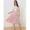 INSPIRE CHIC Women's Floral Elastic Waist Tiered Ruffle Boho Midi Skirts - 2 of 4