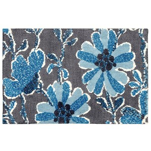 Simple Spaces Indigo Cornflowers Doormat, 21" x 33" – Blue Floral Accent Rug for Front Door, Porch, or Entryway - 1 of 3