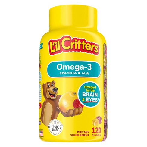 L'il Critters Omega-3 Dietary Supplement Gummies - Fruit - 120ct - image 1 of 4