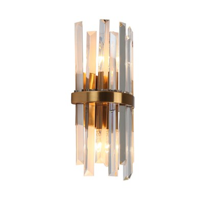 LNC Tadonipkeseismo 2-Lights 6" Luxury and Glam Crystal Wall Lights, Gold