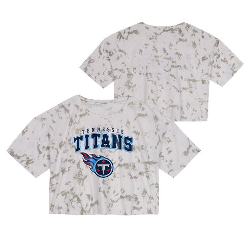 NFL Tennessee Titans Junior Short Sleeve Tie-Dye Fashion Crop T-Shirt - L