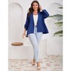 Womens Plus Size Blazers Adjustable Long Sleeve Classic Draped Open Front Lightweight Cardigans Jacket - 4 of 4