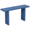59" Modern Console Table with Unique Sculpted Side Panels & Oak Veneer Top for Entryway,Hallway,Living Room-Baofuwish - 3 of 4