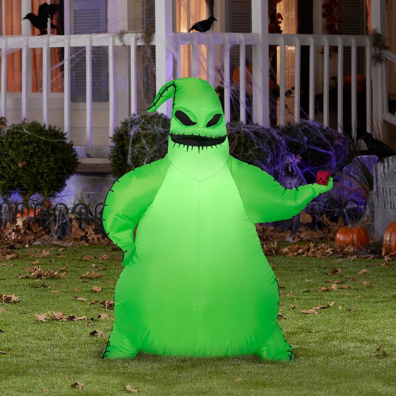Nightmare Before Christmas Airblown Inflatable Green Oogie Boogie Disney, 3.5 ft Tall, Green, 2 of 6