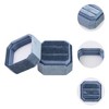 Unique Bargains Portable Double Slots Velvet Jewelry Ring Box for Proposal Engagement Wedding - 2 of 4