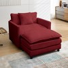 FONTOI Accent Chair with Ottoman Set for Relaxed and Stylish Living Room Spaces, Red, 35"*31"*14" - 4 of 4