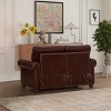 PU Leather Sofa with Nailhead Trim, Rolled Arms, and Rubber Wood Legs – Classic Upholstered Sofa Couch for Living Room - HABITRIO - 4 of 4
