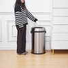 17 Gallon Trash Can, Stainless Steel Kitchen Waste Bin, 65L High-Capacity Hands Free Garbage Can Heavy Duty Brushed - 3 of 4