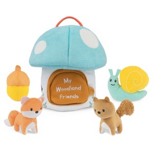 Baby GUND Play Soft My Woodland Friends 5-Piece Plush Playset with Rattle, Squeker 7.5” - 1 of 4