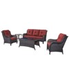 Gymojoy 5 Piece Outdoor Wicker Sofa with Patio Chairs with Coffee Table and Side Table - 2 of 4