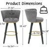 QingMoon 360° Swivel Bar Stools Set of 2, 26" Mid-Century Modern Barstools, Velvet Counter Height Chairs for Kitchen Island, Home Pub - 4 of 4