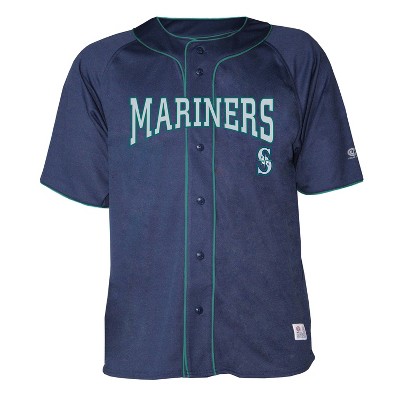 Puma MLB Seattle Mariners Jersey Womens Size XL Baseball Ombré Button Up