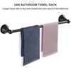 Itopfox 8 Piece Matte Black Bathroom Accessories Kit 2 24 Inch Towel Bars 2 Toilet Paper Holders 2 Towel Rings 2 Hooks - 2 of 4
