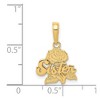Black Bow Jewelry 14k Yellow Gold Sister Rose Pendant, 13mm - 4 of 4