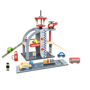Toysters My Airport Wooden Cars Playset Montessori Educational Toy For Toddlers - Delivers Hours of Interactive Fun - 1 of 4