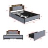 Famapy Queen Bed Platform Bed: Sturdy Construction, Wood - Look Headboard,Upholstered & Metal Frame, Hidden&le Storage – Great for Organized Bedrooms - 3 of 4