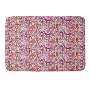 Deny Designs Doodle By Meg Pink Bow Print Memory Foam Bath Rug: Non-Slip, Machine Washable, Woven Polyester - 1 of 4