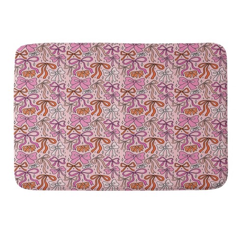 Deny Designs Doodle By Meg Pink Bow Print Memory Foam Bath Rug: Non-Slip, Machine Washable, Woven Polyester - image 1 of 4