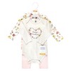 Hudson Baby Infant Girl Long-Sleeve Bodysuits and Pants, Soft Painted Floral Long-Sleeve - 2 of 4