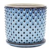 Raised Dot Pattern with Saucer for Indoor and Outdoor Succulents or Houseplant - A Bold Accent for Living Room, Shelf, Garden, or Patio - 6" Blue - 2 of 4