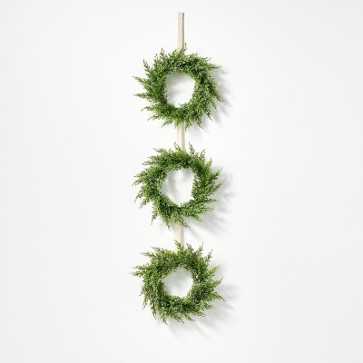 Set of 3 Cypress Wreaths Green - Threshold&#8482; designed with Studio McGee
