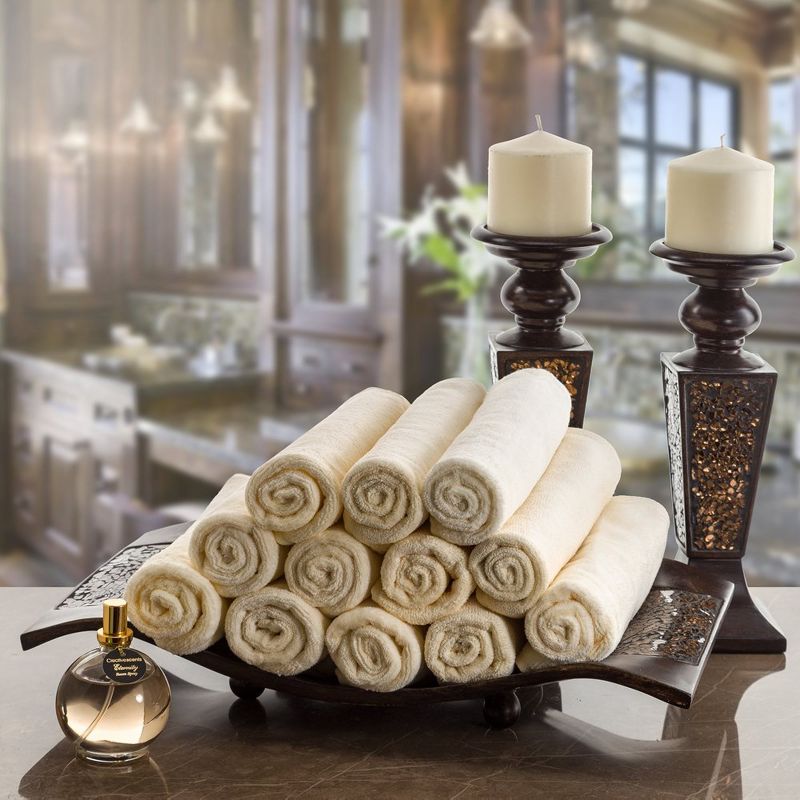 Creative Scents Fingertip Terry Towels Set of 4 - Ivory, 2 of 8