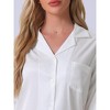 cheibear Women's Satin Loungewear Button Down Long Sleeve with Pants Silky Pajamas Sets - 4 of 4
